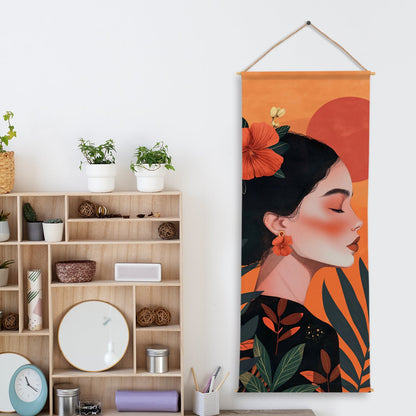 Large Wallpaper Style Wall Hanging Tapestry. Thick fabric, Ready to Hang Wall Décor. Size 24 In x 60 In. BOHOTPS001