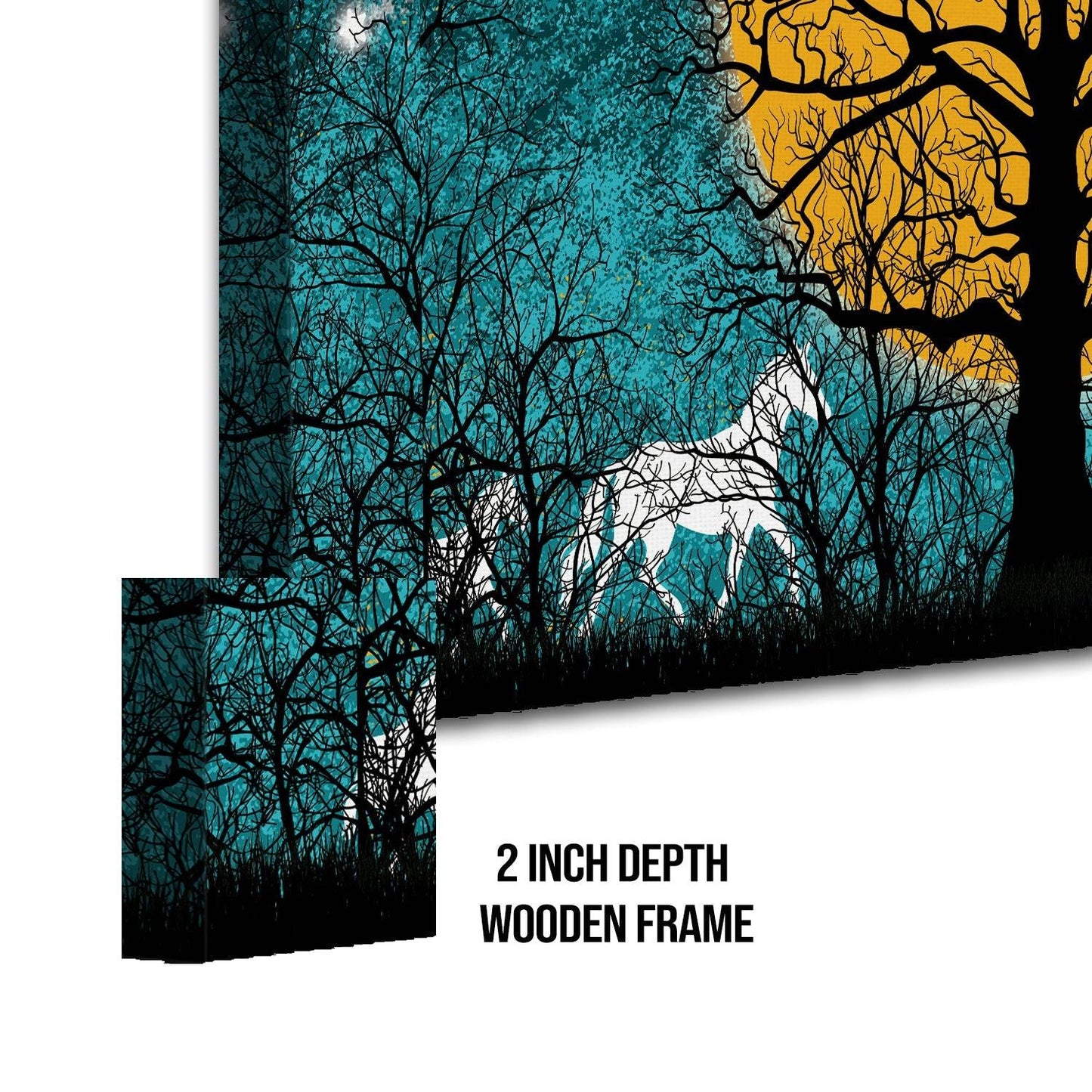 Amazing Wildlife Wall Art. Large Canvas Paintings. Framed Digital Reprints of Jungle, Wildlife, Animals and Birds 24 Inch x 48 Inch (WBWA21) - Khirki.in 