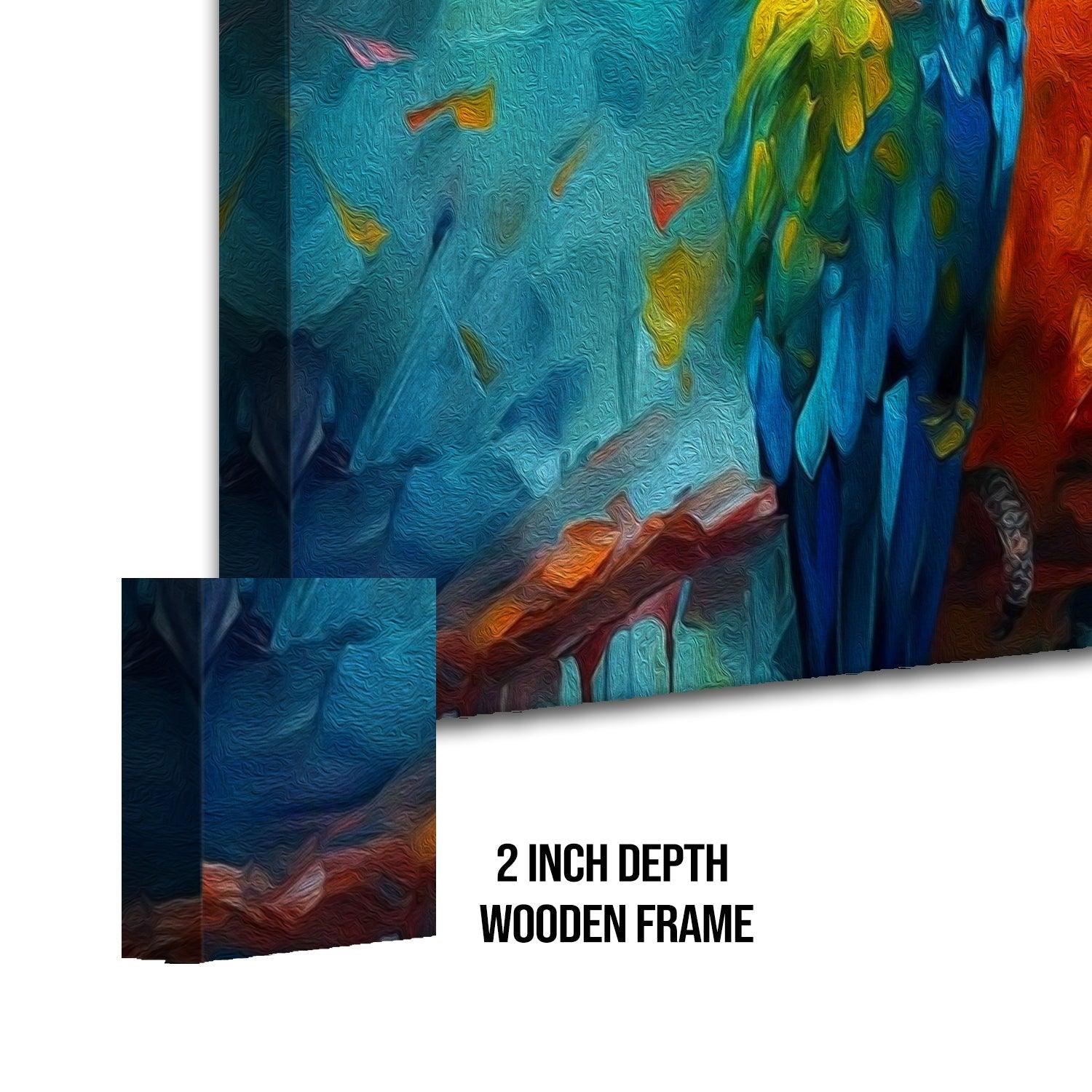 Amazing Wildlife Wall Art. Large Canvas Framed Digital Reprints of Jungle, Wildlife, Animals and Birds. Ready To Hang. Size:  24 Inch x 48 Inch (WBWA48) - Khirki.in 