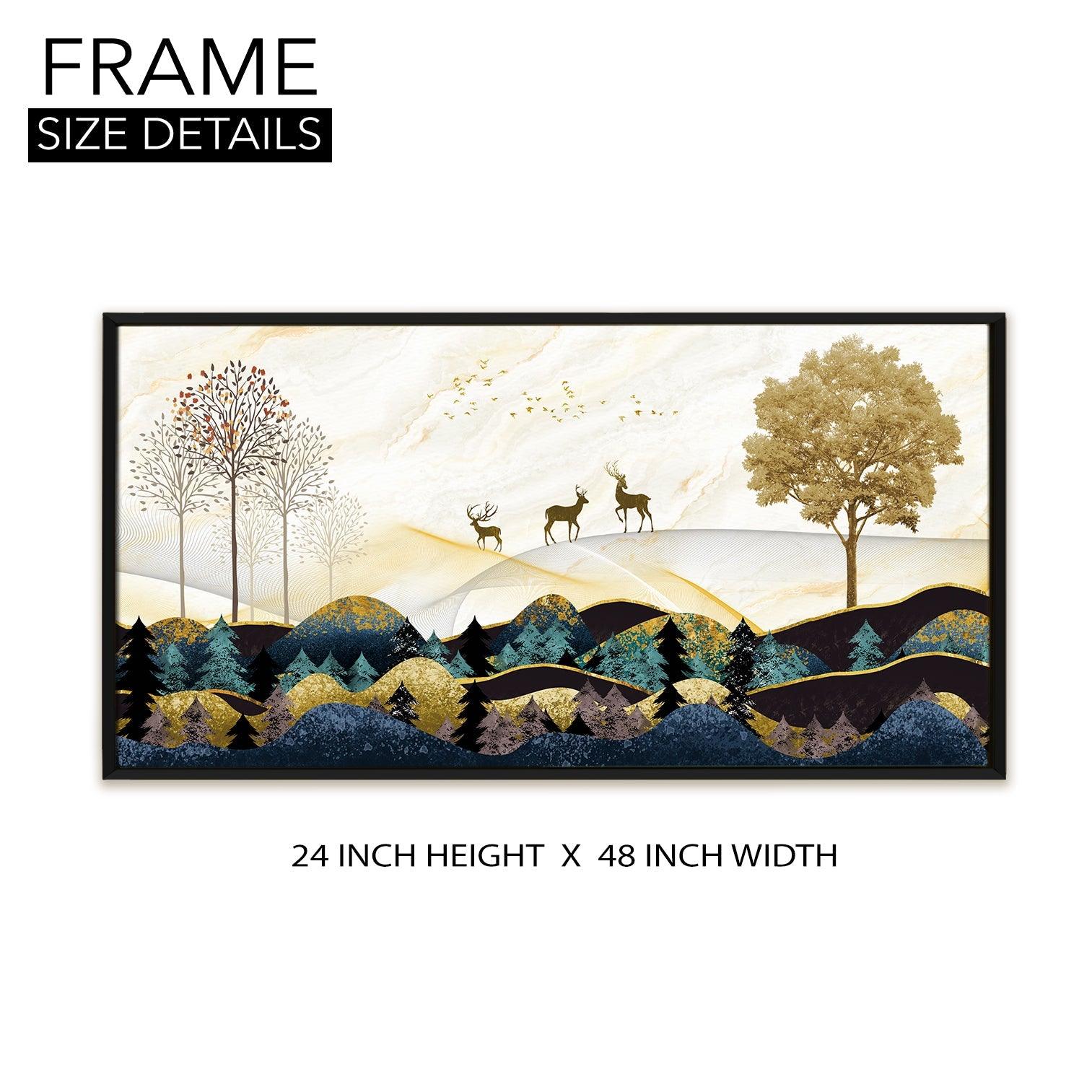 Amazing Wildlife Wall Art. Large Canvas Paintings. Framed Digital Reprints of Jungle, Wildlife, Animals and Birds 24 Inch x 48 Inch (WBWA17) - Khirki.in 