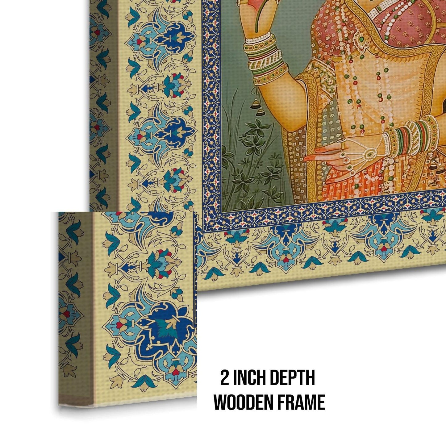 Mughal Indian Wall Art Large Size Canvas Painting For Home and Office Wall Decoration (ETHWA27).