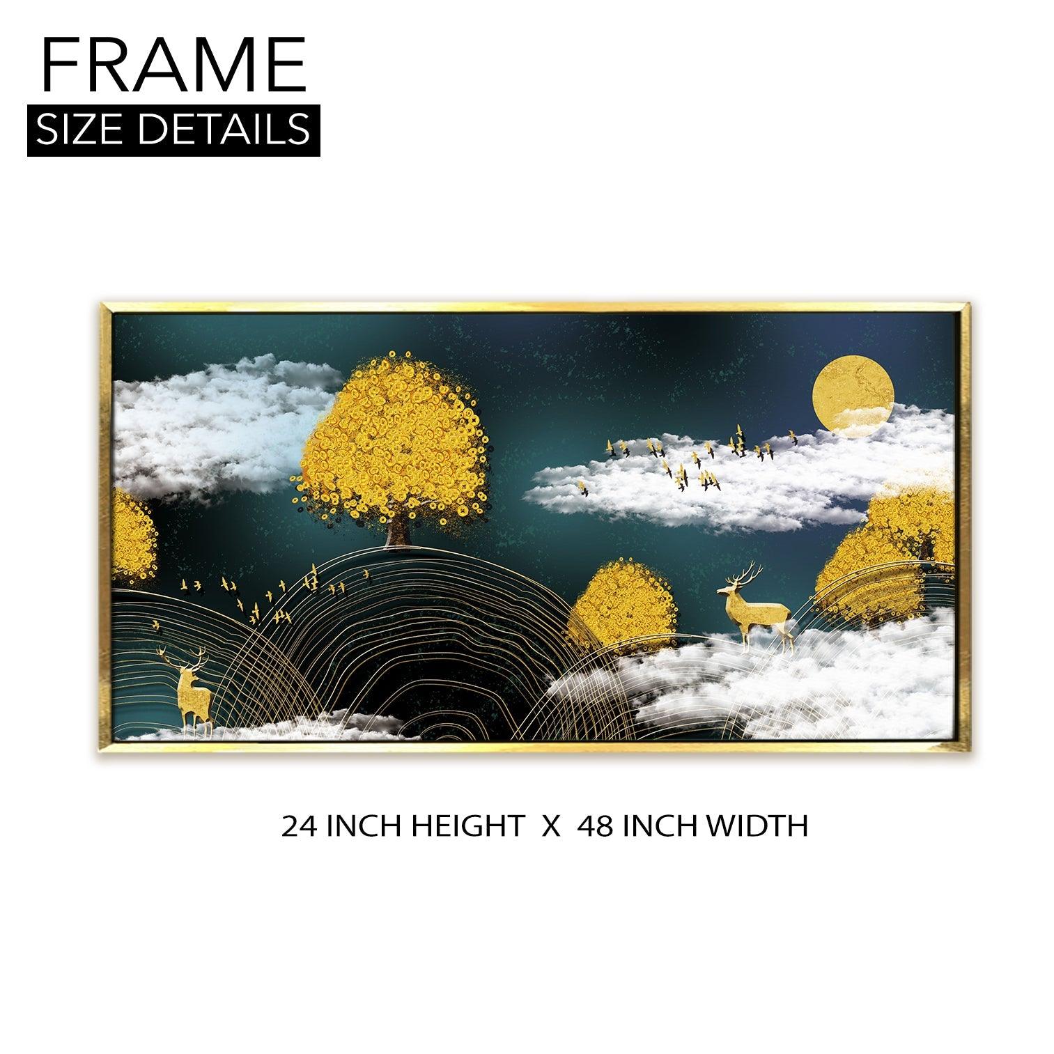 Amazing Wildlife Wall Art. Large Canvas Paintings. Framed Digital Reprints of Jungle, Wildlife, Animals and Birds 24 Inch x 48 Inch (WBWA12) - Khirki.in 