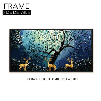 Amazing Wildlife Wall Art. Large Canvas Paintings. Framed Digital Reprints of Jungle, Wildlife, Animals and Birds 24 Inch x 48 Inch (WBWA10) - Khirki.in 