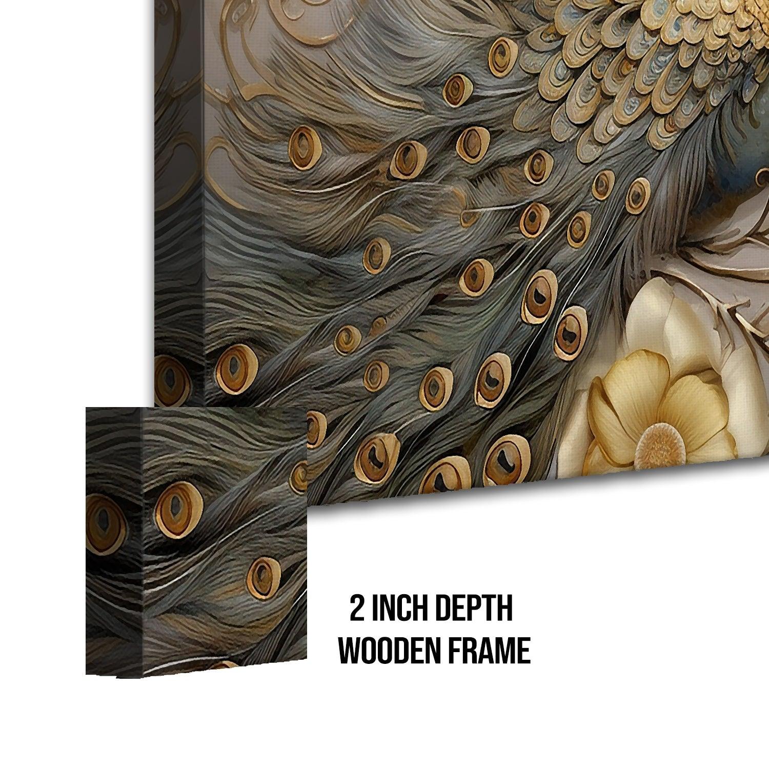 Amazing Wildlife Wall Art. Large Canvas Framed Digital Reprints of Jungle, Wildlife, Animals and Birds. Ready To Hang. Size:  24 Inch x 48 Inch (WBWA49) - Khirki.in 