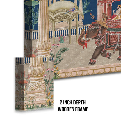 Mughal Canvas Painting For Home Decor and Hotels Wall Decoration (ETHWA32).