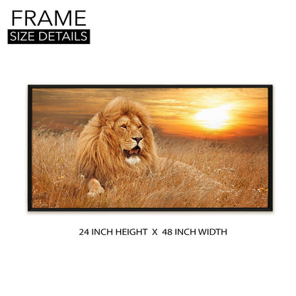 Amazing Wildlife Wall Art. Large Canvas Framed Digital Reprints of Jungle, Wildlife, Animals and Birds. Ready To Hang. Size:  24 Inch x 48 Inch (WBWA25) - Khirki.in 