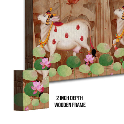 Traditional Indian Pichwai Wall Art Canvas Painting For Home Decor (PWA07).