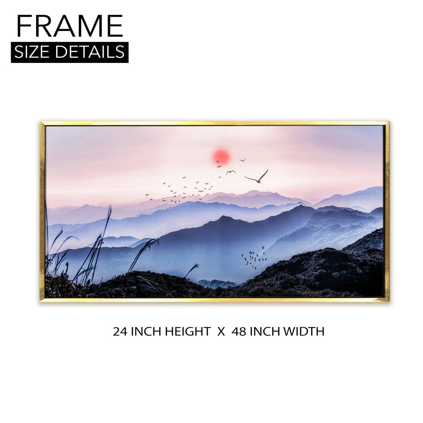 Landscapes Abstract Modern Art Large Canvas Paintings. Framed Digital Reprints of Famous and Vibrant Artwork (LDWA02) - Khirki.in 