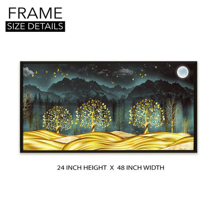 Amazing Wildlife Wall Art. Large Canvas Paintings. Framed Digital Reprints of Jungle, Wildlife, Animals and Birds 24 Inch x 48 Inch (WBWA18) - Khirki.in 