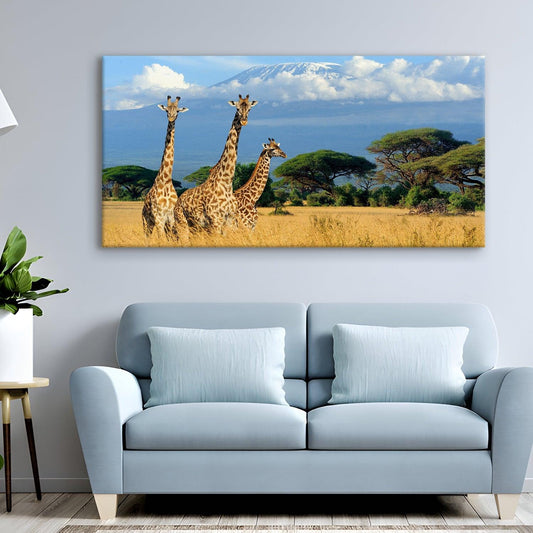 Amazing Wildlife Wall Art. Large Canvas Framed Digital Reprints of Jungle, Wildlife, Animals and Birds. Ready To Hang. Size:  24 Inch x 48 Inch (WBWA27) - Khirki.in 