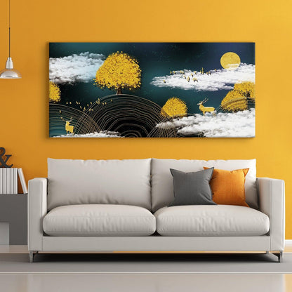 Amazing Wildlife Wall Art. Large Canvas Paintings. Framed Digital Reprints of Jungle, Wildlife, Animals and Birds 24 Inch x 48 Inch (WBWA12) - Khirki.in 