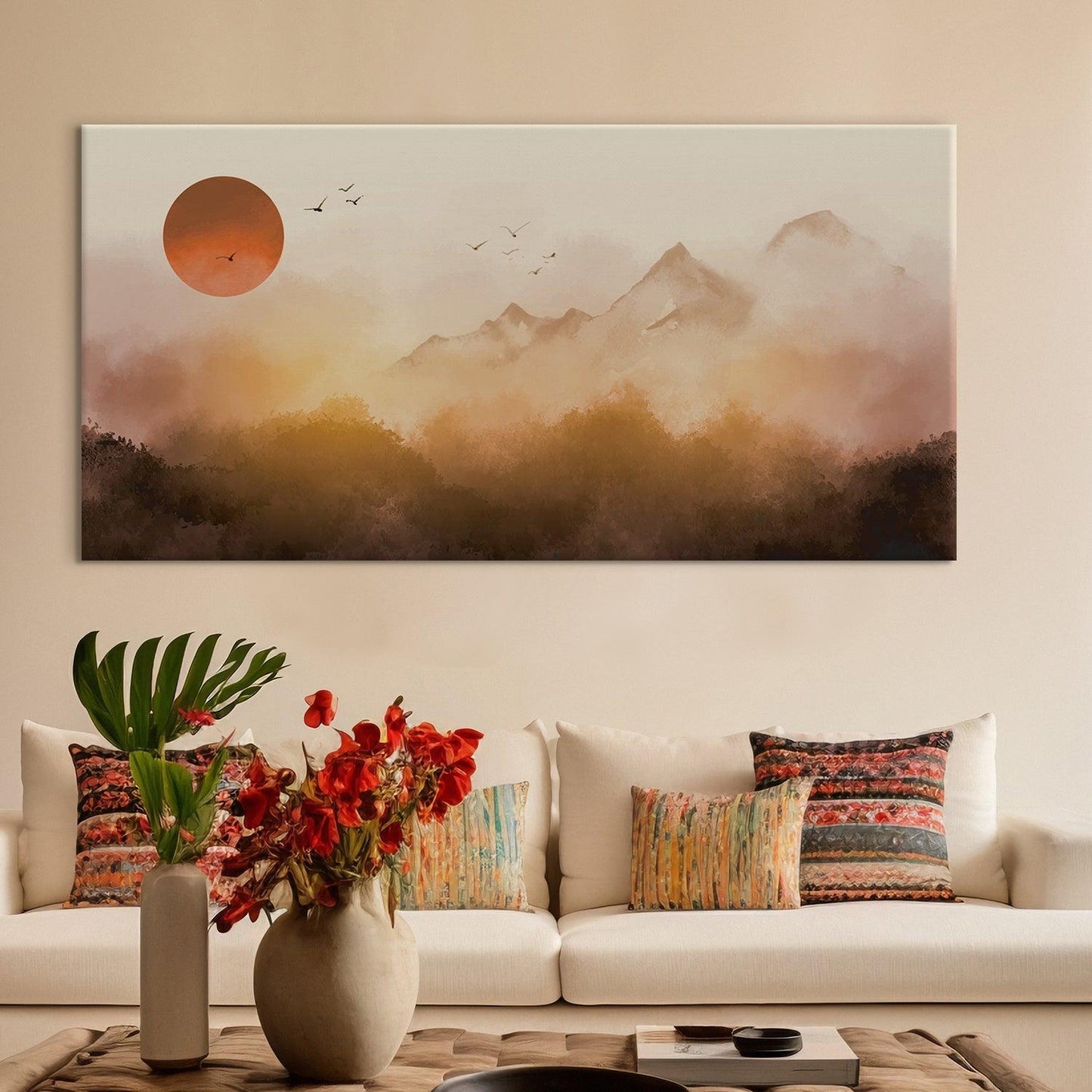 Mesmerising Landscapes Art Large Canvas Paintings. Framed Digital Reprints of Famous and Vibrant Artwork (LDWA12) - Khirki.in 