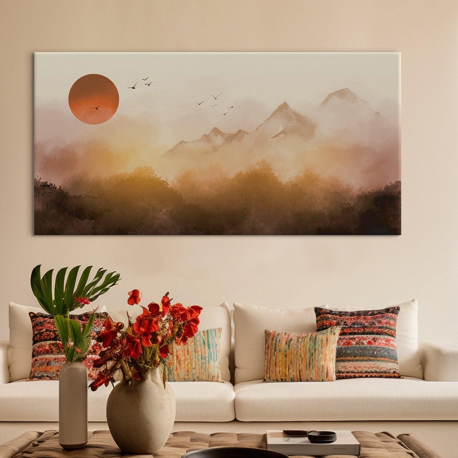Mesmerising Landscapes Art Large Canvas Paintings. Framed Digital Reprints of Famous and Vibrant Artwork (LDWA12) - Khirki.in 