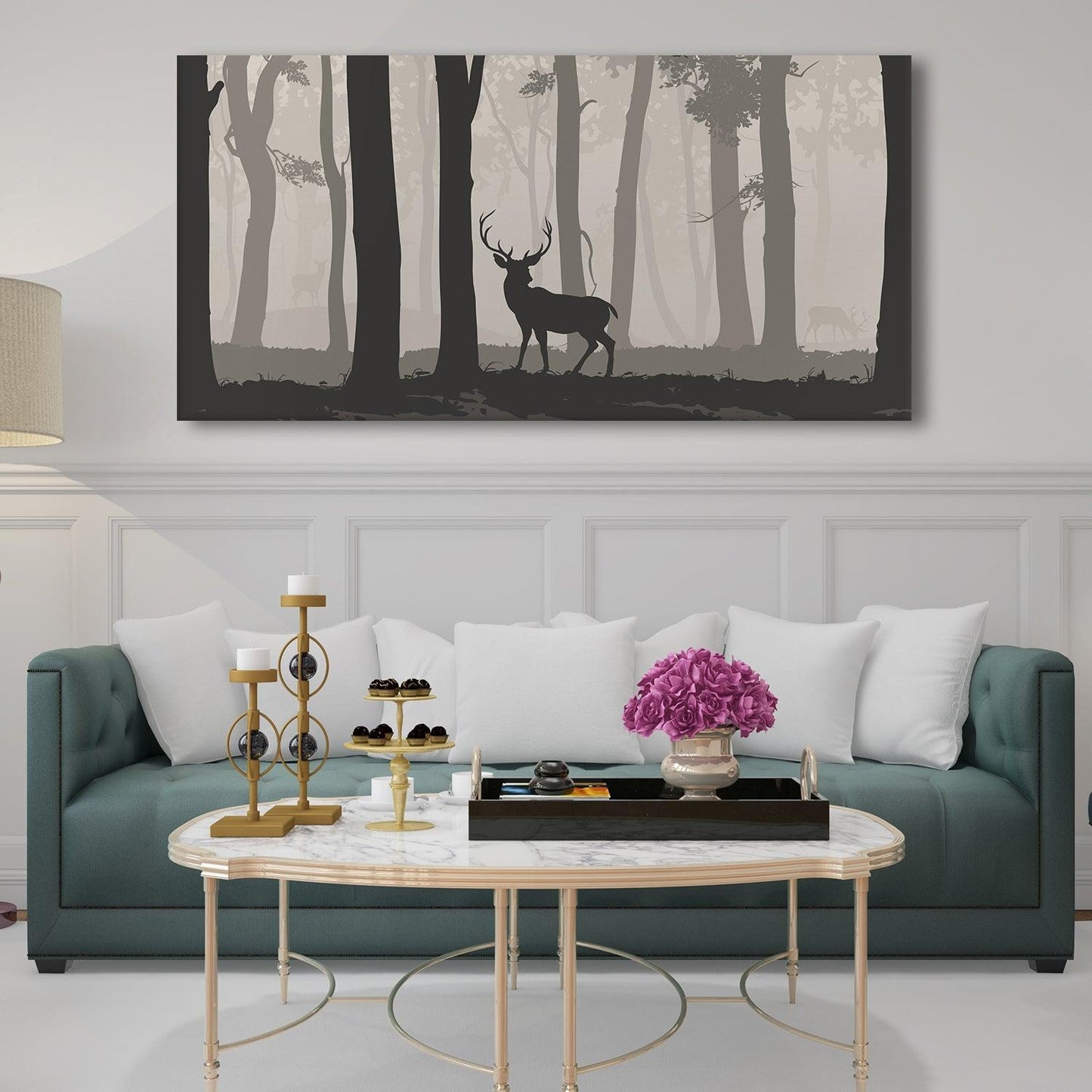 Amazing Wildlife Wall Art. Large Canvas Framed Digital Reprints of Jungle, Wildlife, Animals and Birds. Ready To Hang. Size:  24 Inch x 48 Inch (WBWA44) - Khirki.in 