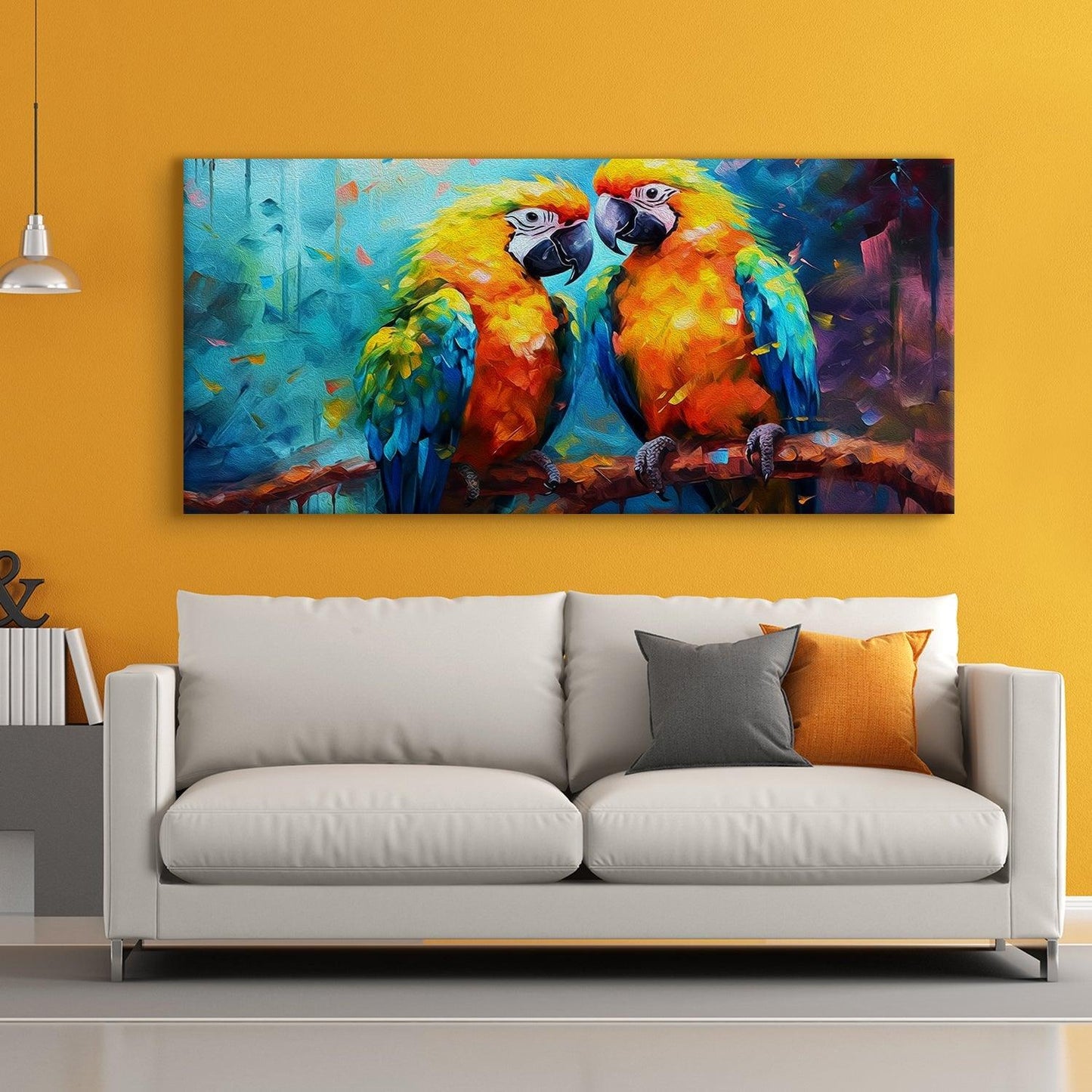Amazing Wildlife Wall Art. Large Canvas Framed Digital Reprints of Jungle, Wildlife, Animals and Birds. Ready To Hang. Size:  24 Inch x 48 Inch (WBWA48) - Khirki.in 