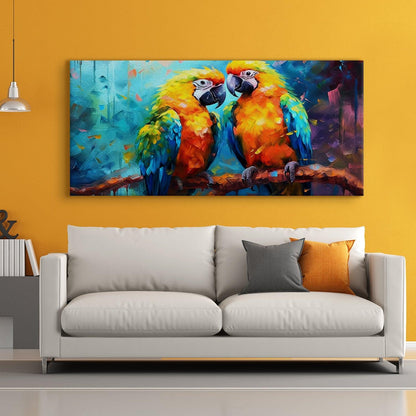 Amazing Wildlife Wall Art. Large Canvas Framed Digital Reprints of Jungle, Wildlife, Animals and Birds. Ready To Hang. Size:  24 Inch x 48 Inch (WBWA48) - Khirki.in 