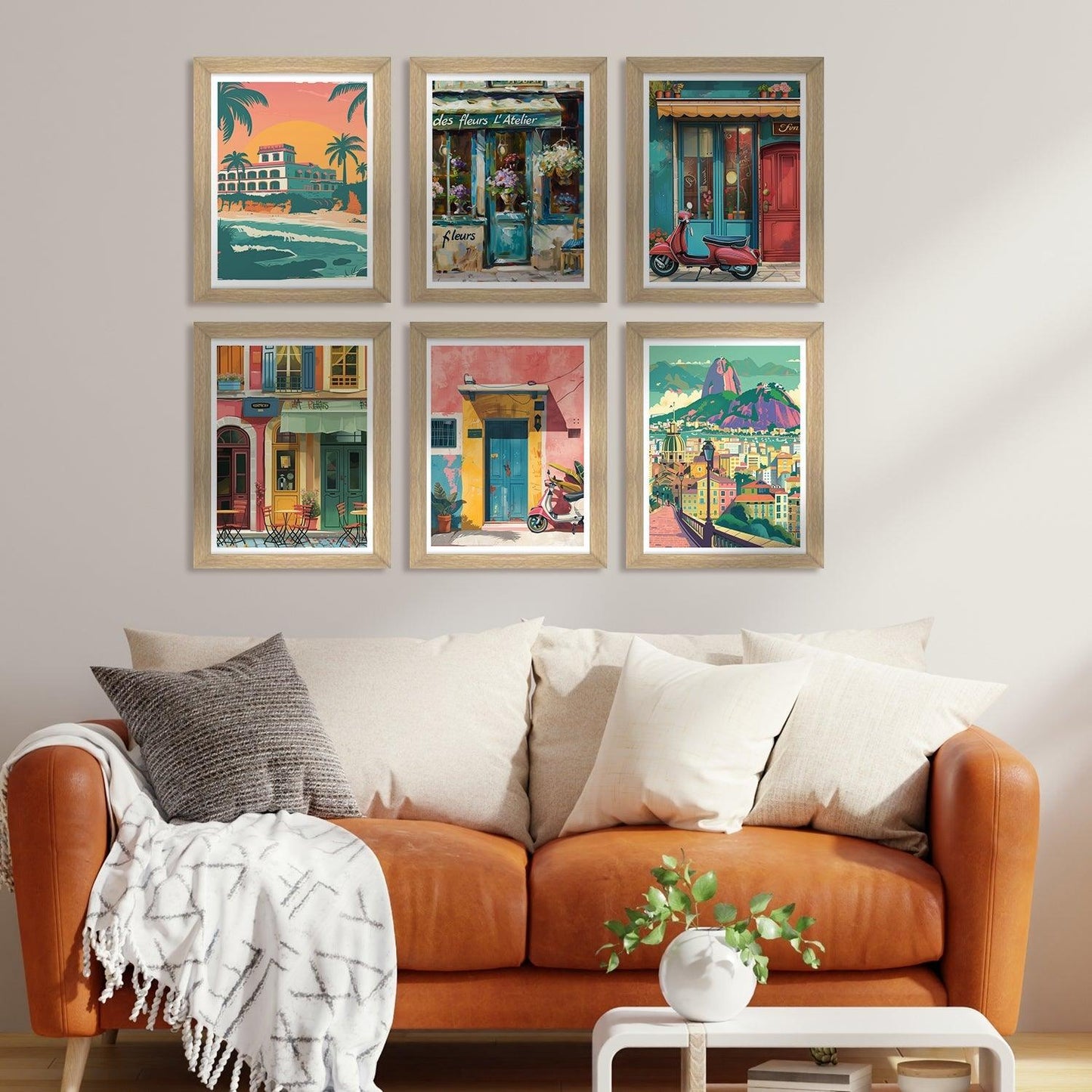 European Cafe & Travel Art Framed Poster Sets (ARTFM021) - Khirki.in 
