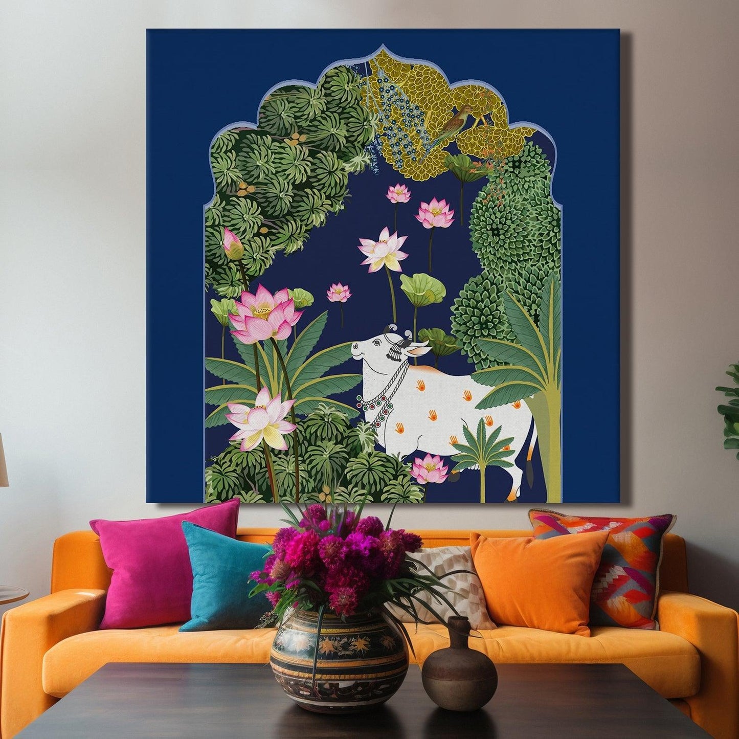 Indian Traditional Pichwai Canvas Painting For Home Decor (PWA05).