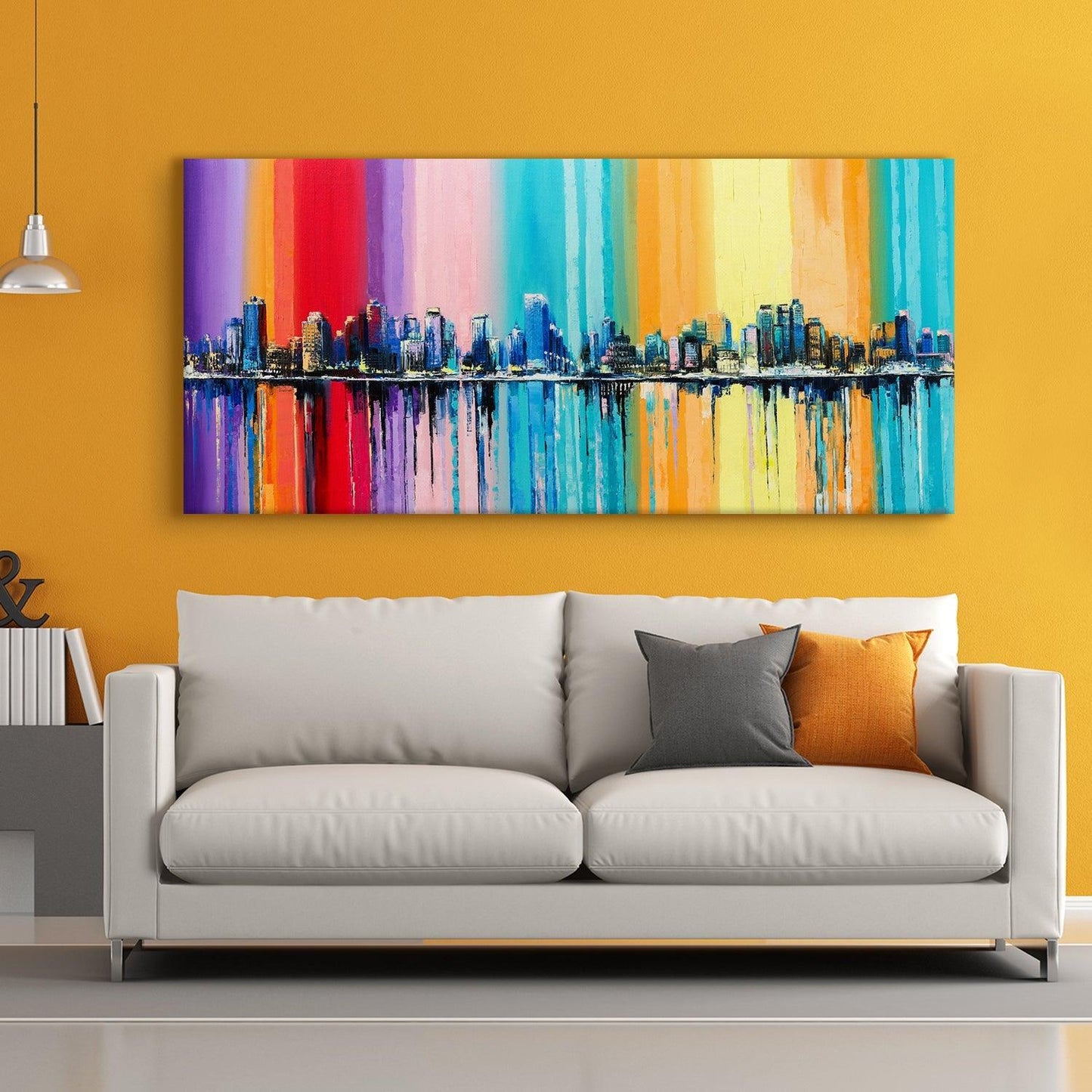 Landscapes Abstract Modern Art Large Canvas Paintings. Framed Digital Reprints of Famous and Vibrant Artwork (LDWA04) - Khirki.in 