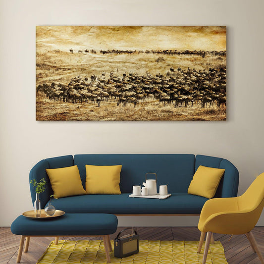 Amazing Wildlife Wall Art. Large Canvas Framed Digital Reprints of Jungle, Wildlife, Animals and Birds. Ready To Hang. Size:  24 Inch x 48 Inch (WBWA31) - Khirki.in 