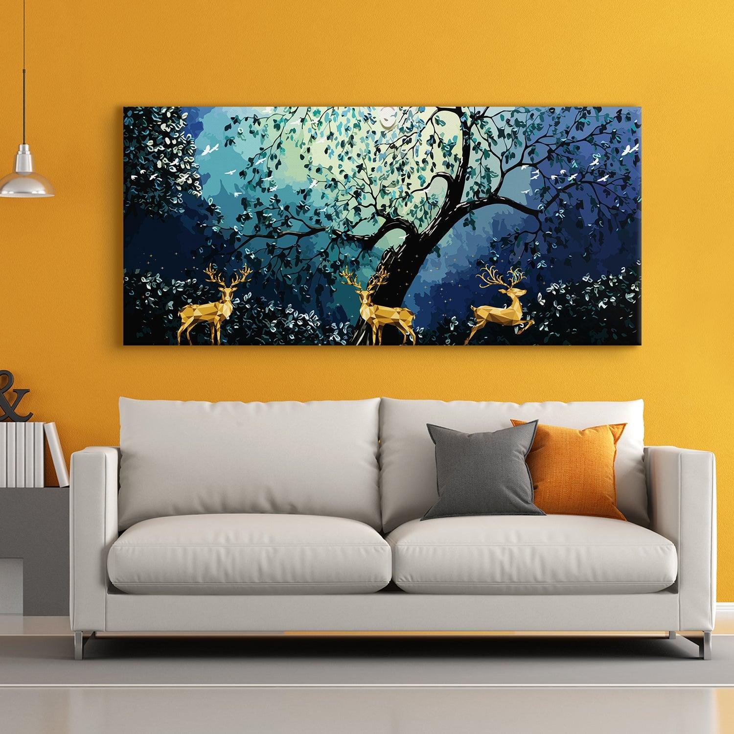 Amazing Wildlife Wall Art. Large Canvas Paintings. Framed Digital Reprints of Jungle, Wildlife, Animals and Birds 24 Inch x 48 Inch (WBWA10) - Khirki.in 