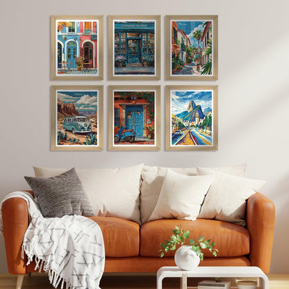 European Cafe & Travel Art Framed Poster Sets (ARTFM022) - Khirki.in 