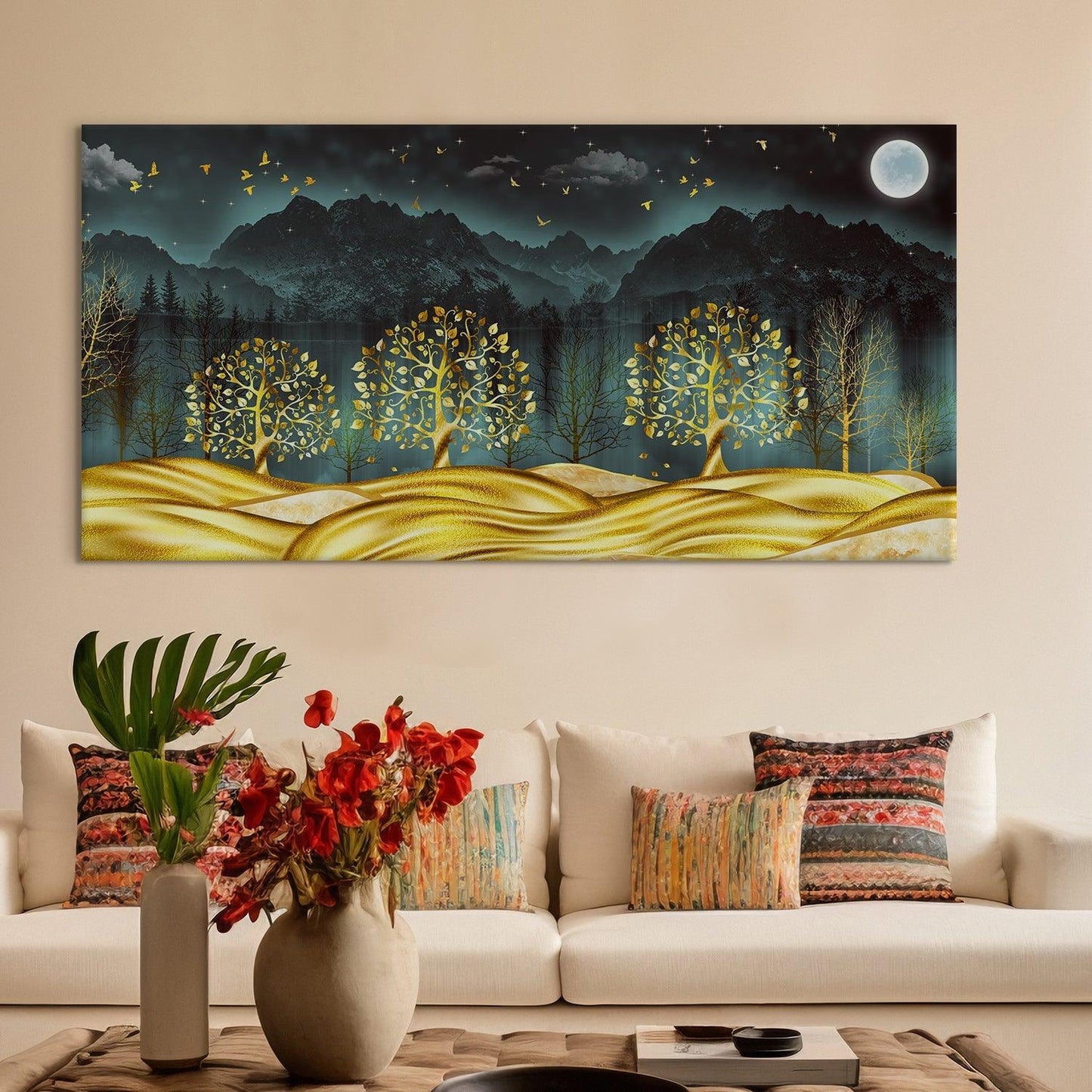 Amazing Wildlife Wall Art. Large Canvas Paintings. Framed Digital Reprints of Jungle, Wildlife, Animals and Birds 24 Inch x 48 Inch (WBWA18) - Khirki.in 