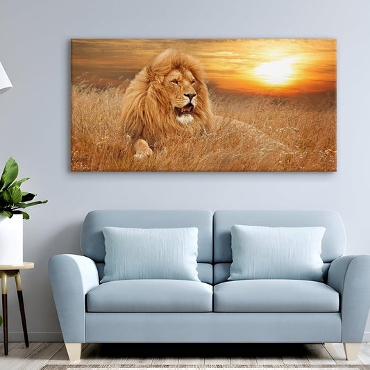 Amazing Wildlife Wall Art. Large Canvas Framed Digital Reprints of Jungle, Wildlife, Animals and Birds. Ready To Hang. Size:  24 Inch x 48 Inch (WBWA25) - Khirki.in 