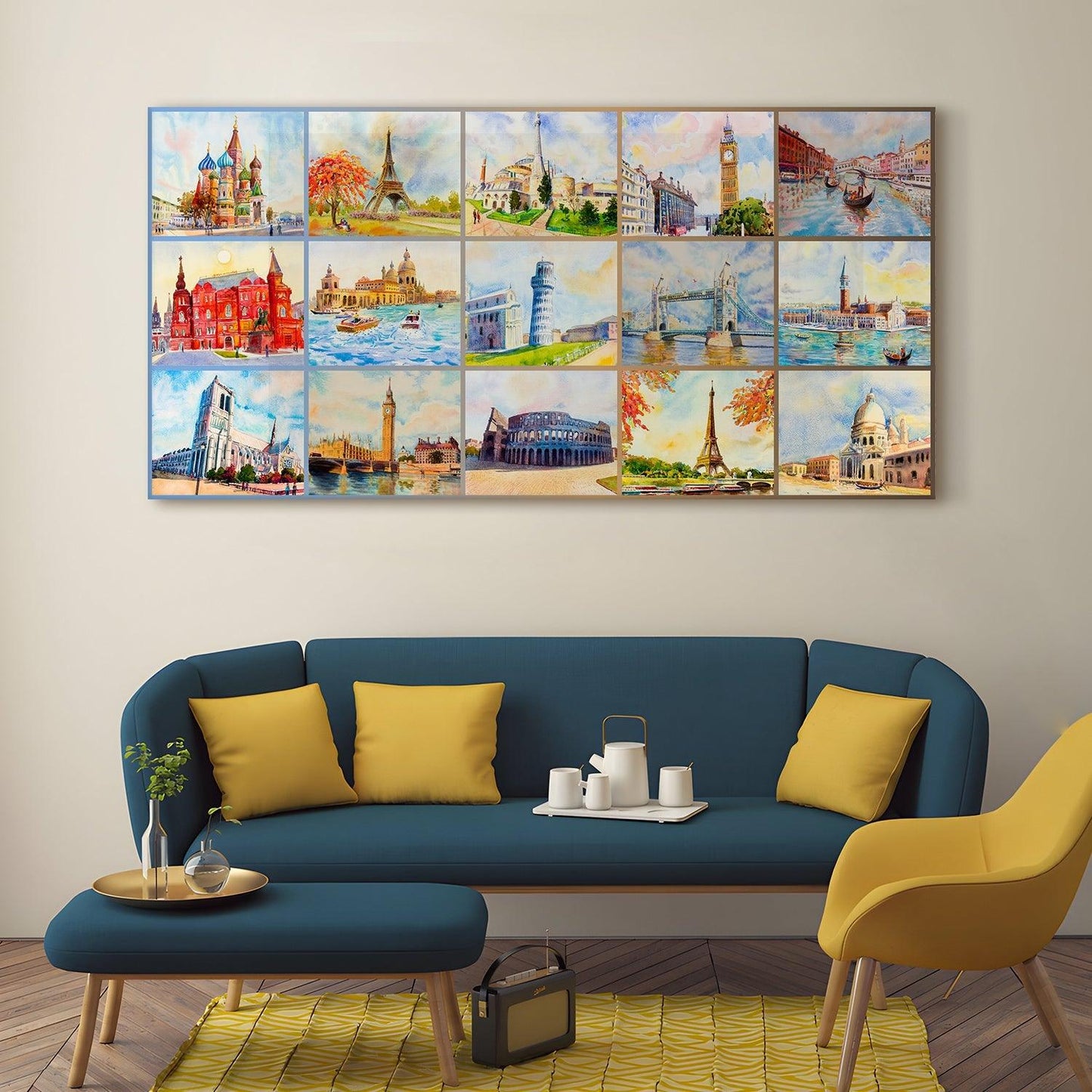 Landscapes Abstract Modern Art Large Canvas Paintings. Framed Digital Reprints of Famous and Vibrant Artwork (LDWA03) - Khirki.in 