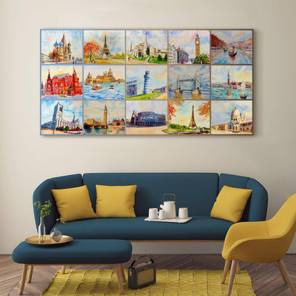 Landscapes Abstract Modern Art Large Canvas Paintings. Framed Digital Reprints of Famous and Vibrant Artwork (LDWA03) - Khirki.in 