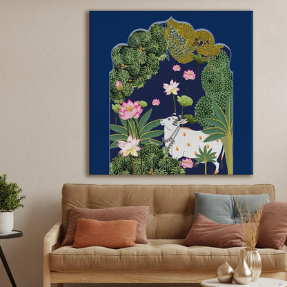 Indian Traditional Pichwai Canvas Painting For Home Decor (PWA05).