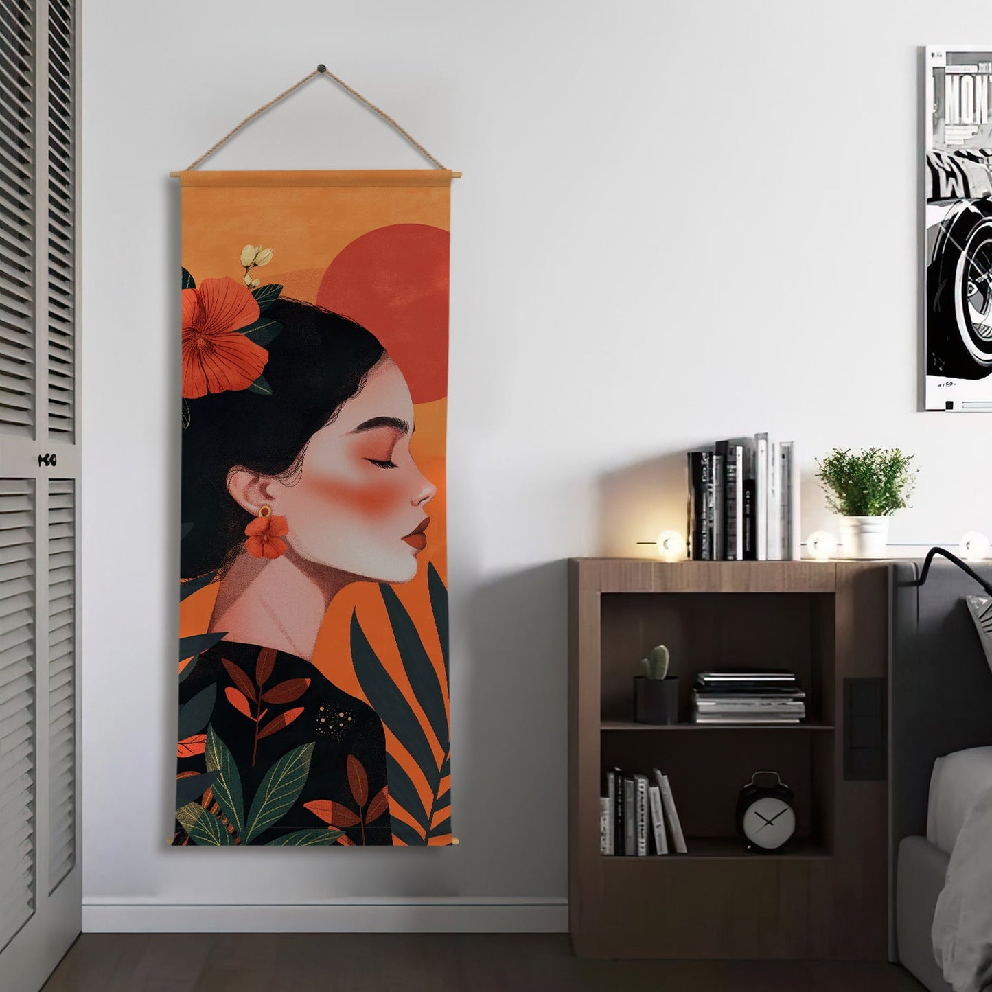 Large Wallpaper Style Wall Hanging Tapestry. Thick fabric, Ready to Hang Wall Décor. Size 24 In x 60 In. BOHOTPS001