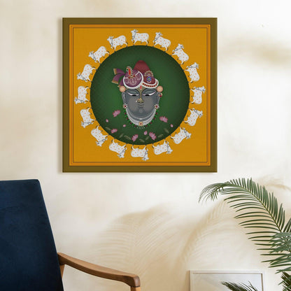 Traditional Indian Pichwai Wall Art Canvas Painting For Home Decor Ready To Hang (PWA03).