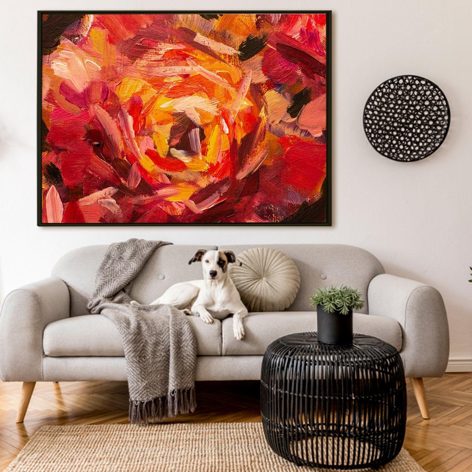 PAPER PLANE DESIGN Canvas Floral Wall Art: A Symphony of Nature's Elegance Large Size Canvas Framed Paintings For Living Room, Office, Home Decor. (FLWA18) - Khirki.in 