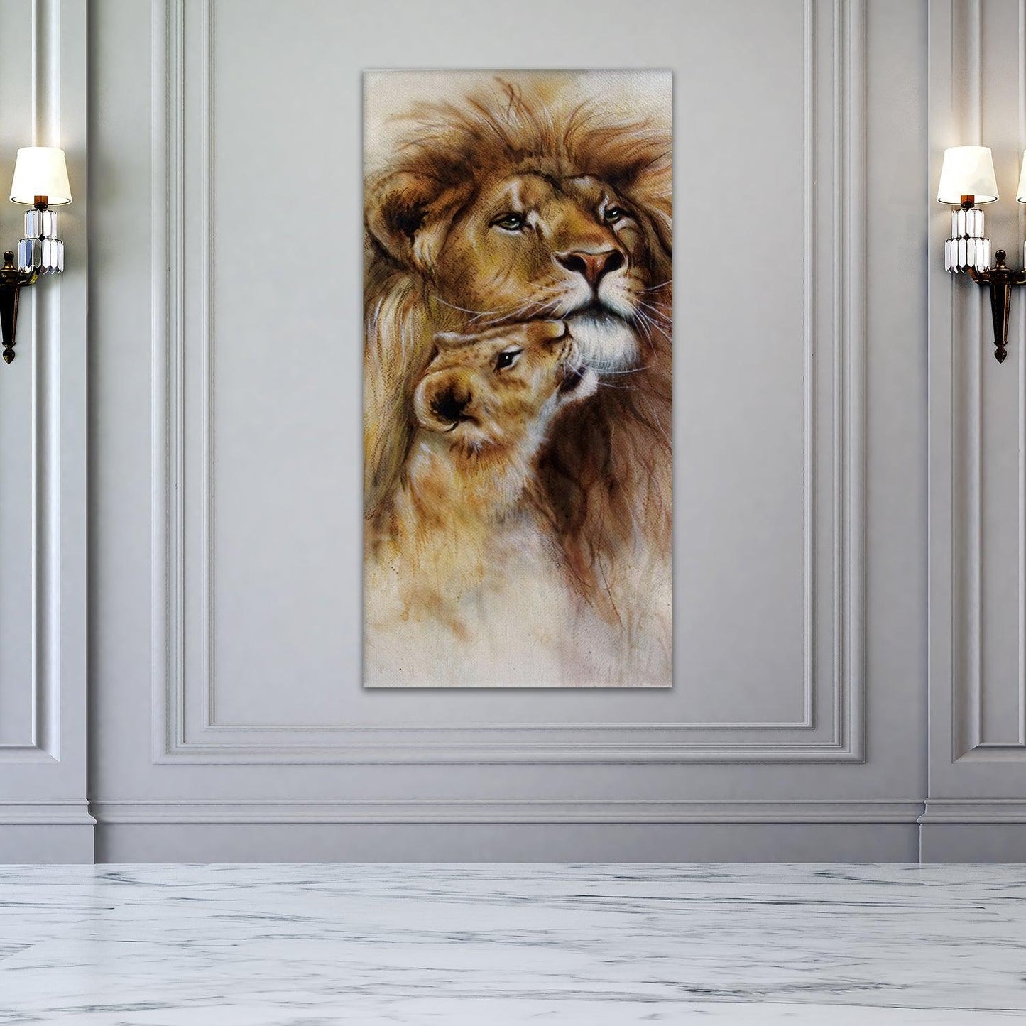 Amazing Wildlife Wall Art. Large Canvas Framed Digital Reprints of Jungle, Wildlife, Animals and Birds. Ready To Hang. Size:  24 Inch x 48 Inch (WBWA51) - Khirki.in 