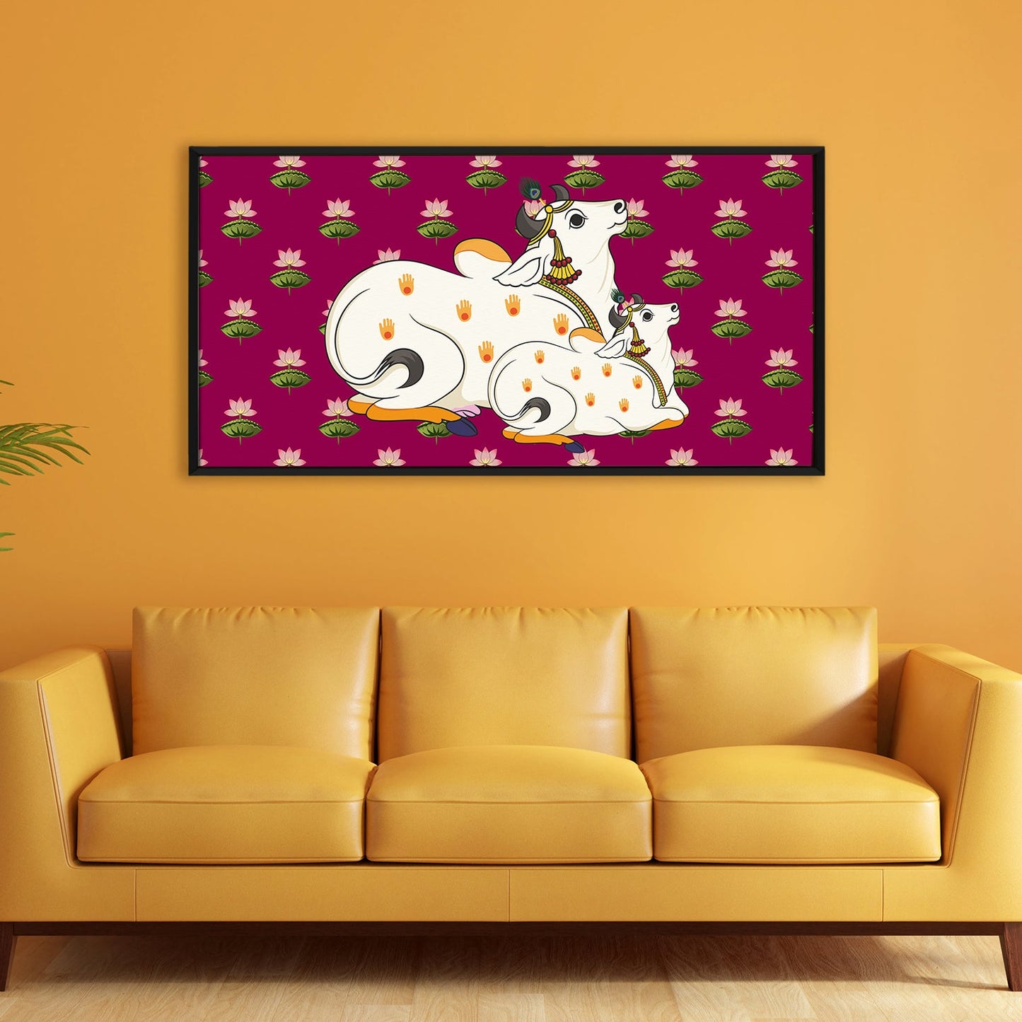 Traditional Indian Pichwai Wall Art Canvas Painting For Home Decor (PWA09).