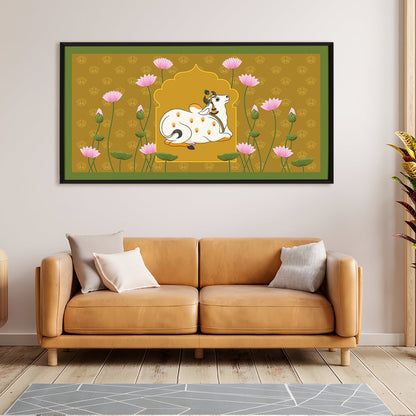 Traditional Indian Pichwai Wall Art Canvas Painting For Home Decor (PWA14).