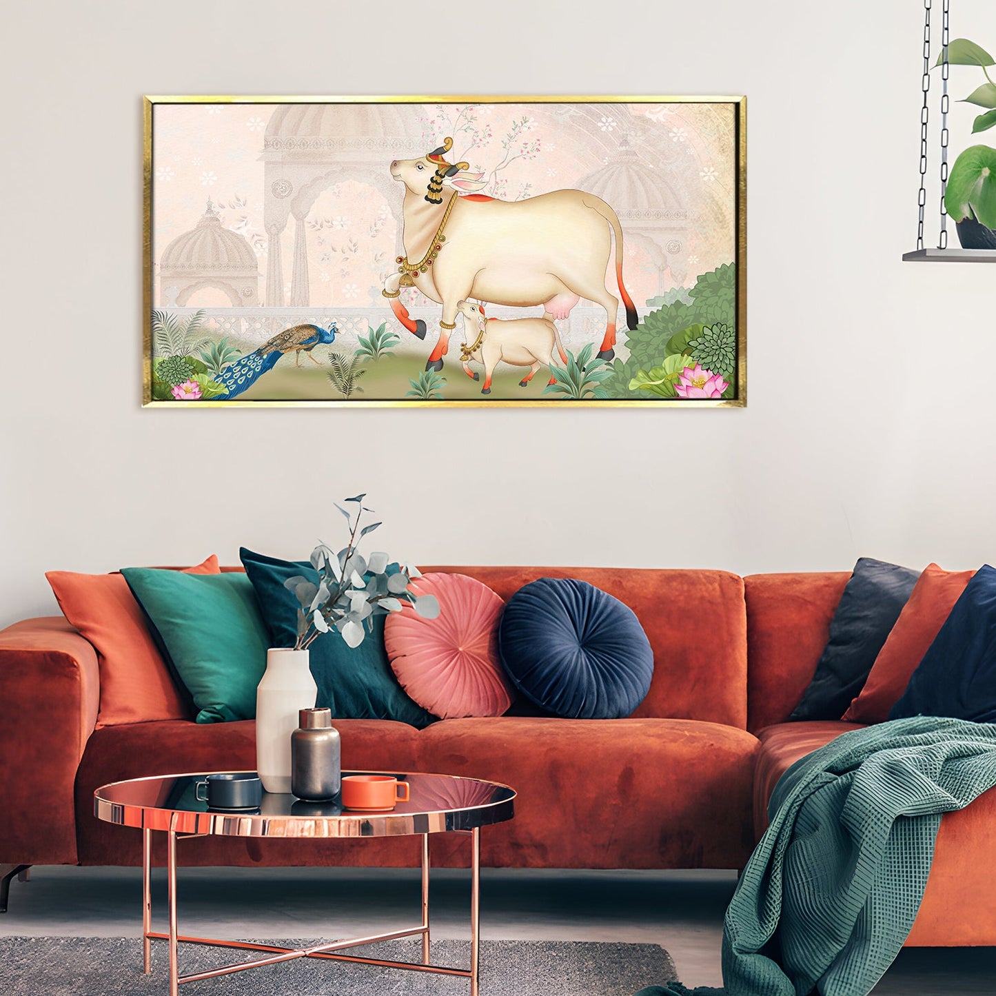 Traditional Indian Pichwai Wall Art Canvas Painting For Home Decor (PWA06).