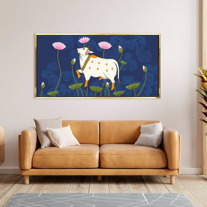 Traditional Indian Pichwai Wall Art Canvas Painting For Home Decor (PWA12).