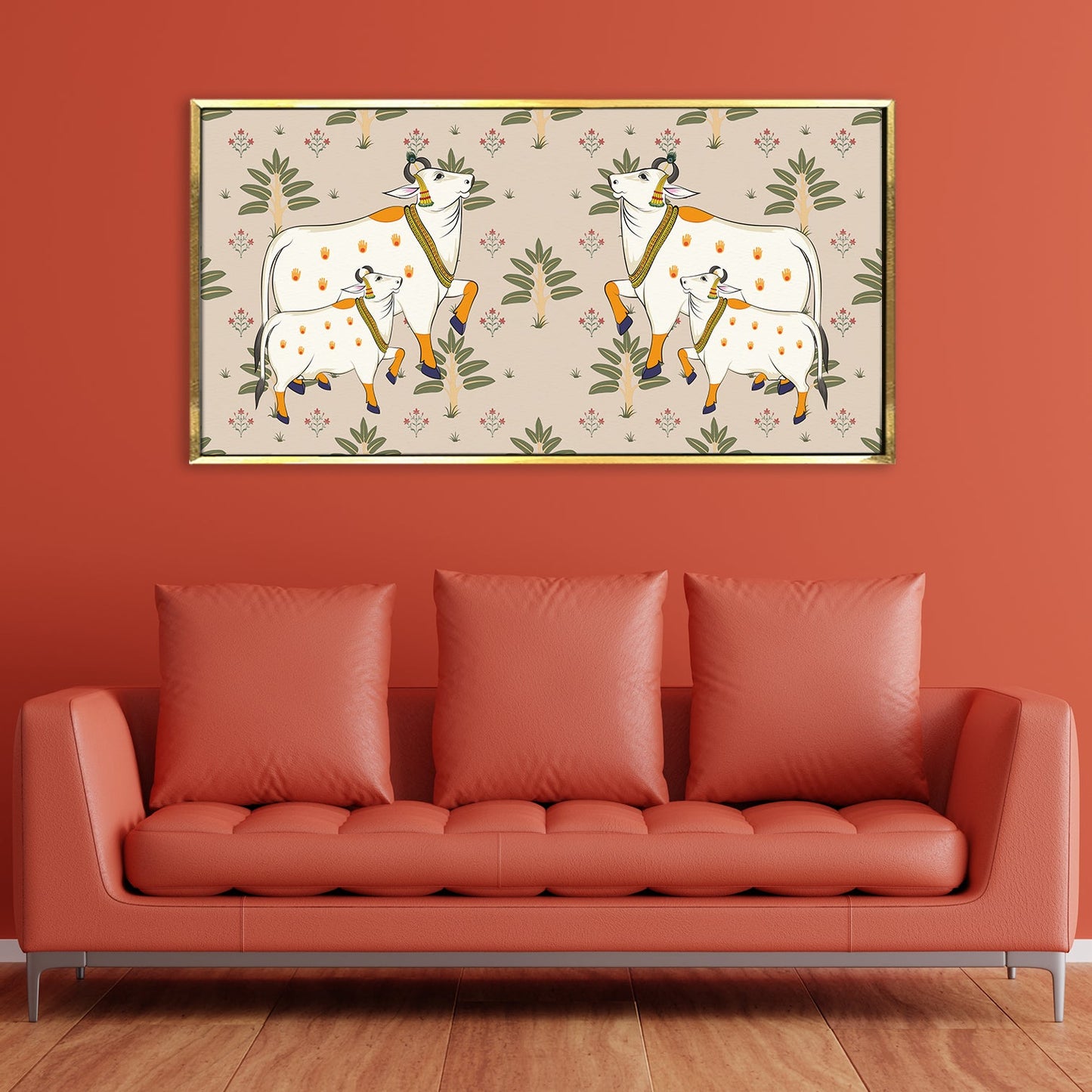 Traditional Indian Pichwai Wall Art Canvas Painting For Home Decor (PWA15).