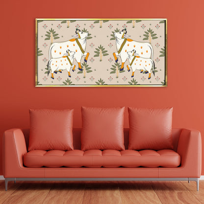 Traditional Indian Pichwai Wall Art Canvas Painting For Home Decor (PWA15).