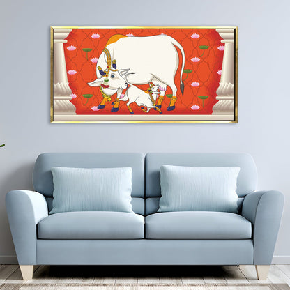 Traditional Indian Pichwai Wall Art Canvas Painting For Home Decor (PWA13).