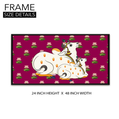 Traditional Indian Pichwai Wall Art Canvas Painting For Home Decor (PWA09).