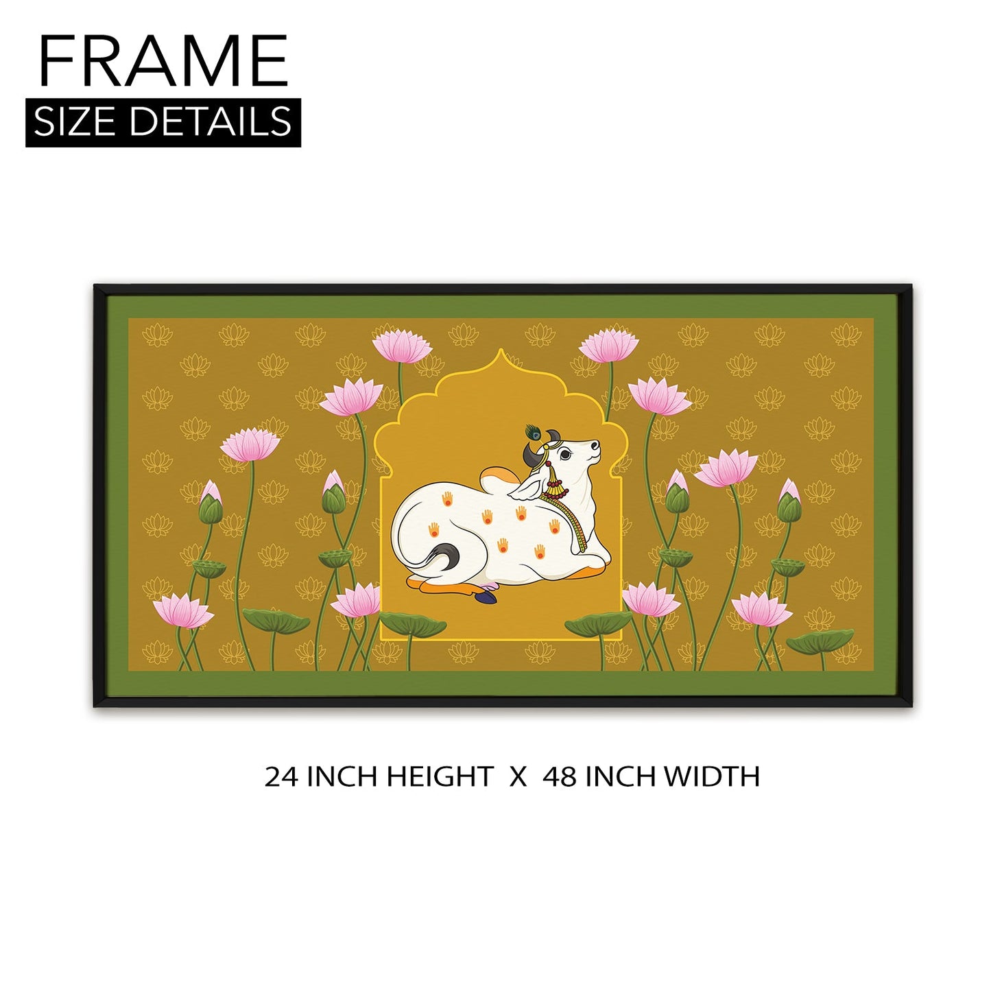 Traditional Indian Pichwai Wall Art Canvas Painting For Home Decor (PWA14).