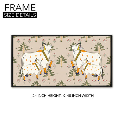 Traditional Indian Pichwai Wall Art Canvas Painting For Home Decor (PWA15).