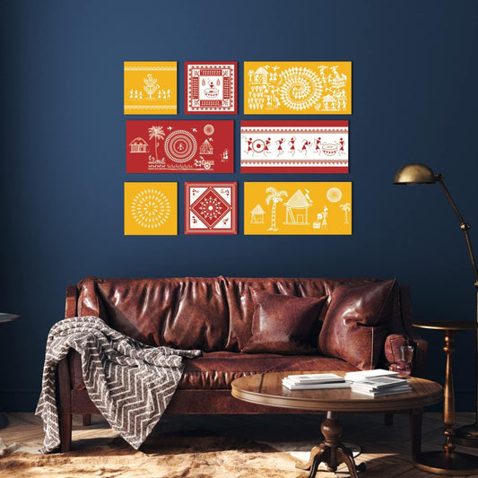 Ethnic Indian Tribal Canvas Painting Frame For Living Rooms and Hote