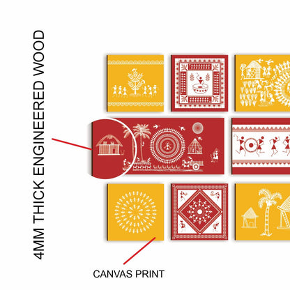 Ethnic Indian Tribal Canvas Painting Frame For Living Rooms and Hote