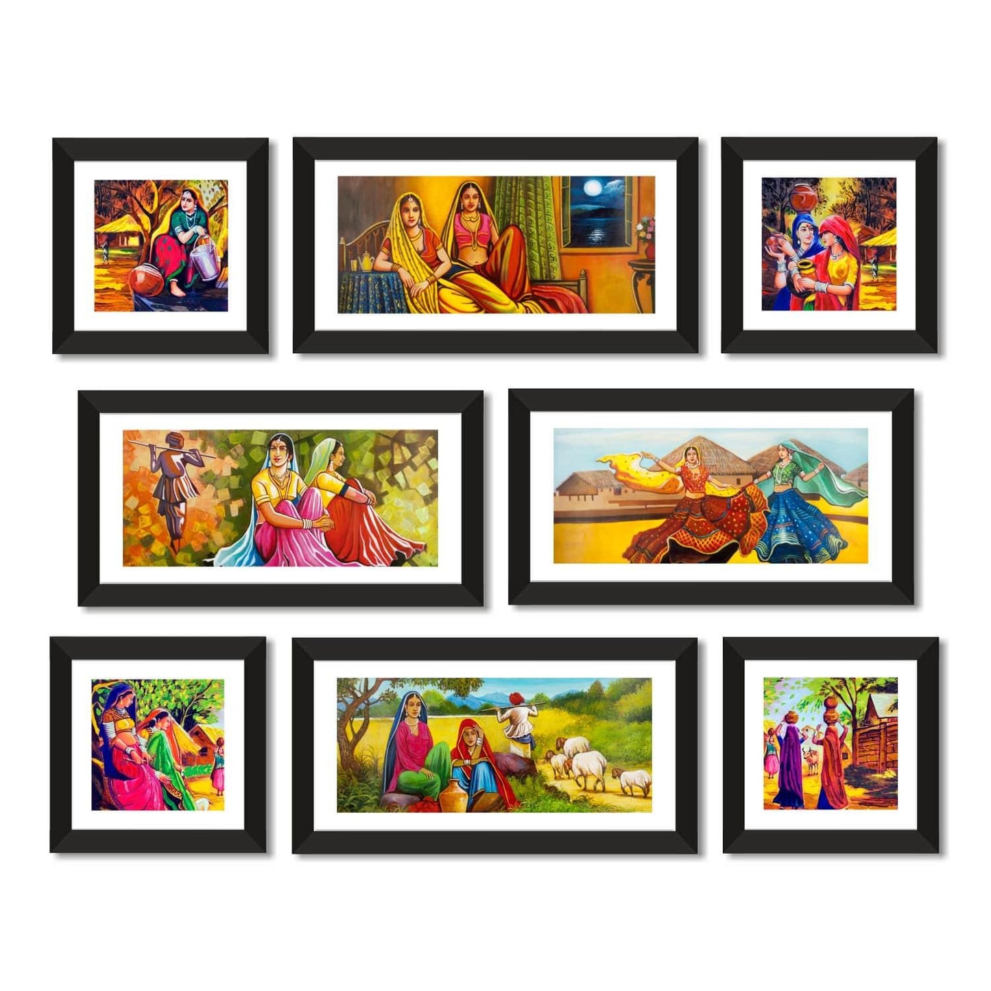Ethnic Indian Village canvas Paining