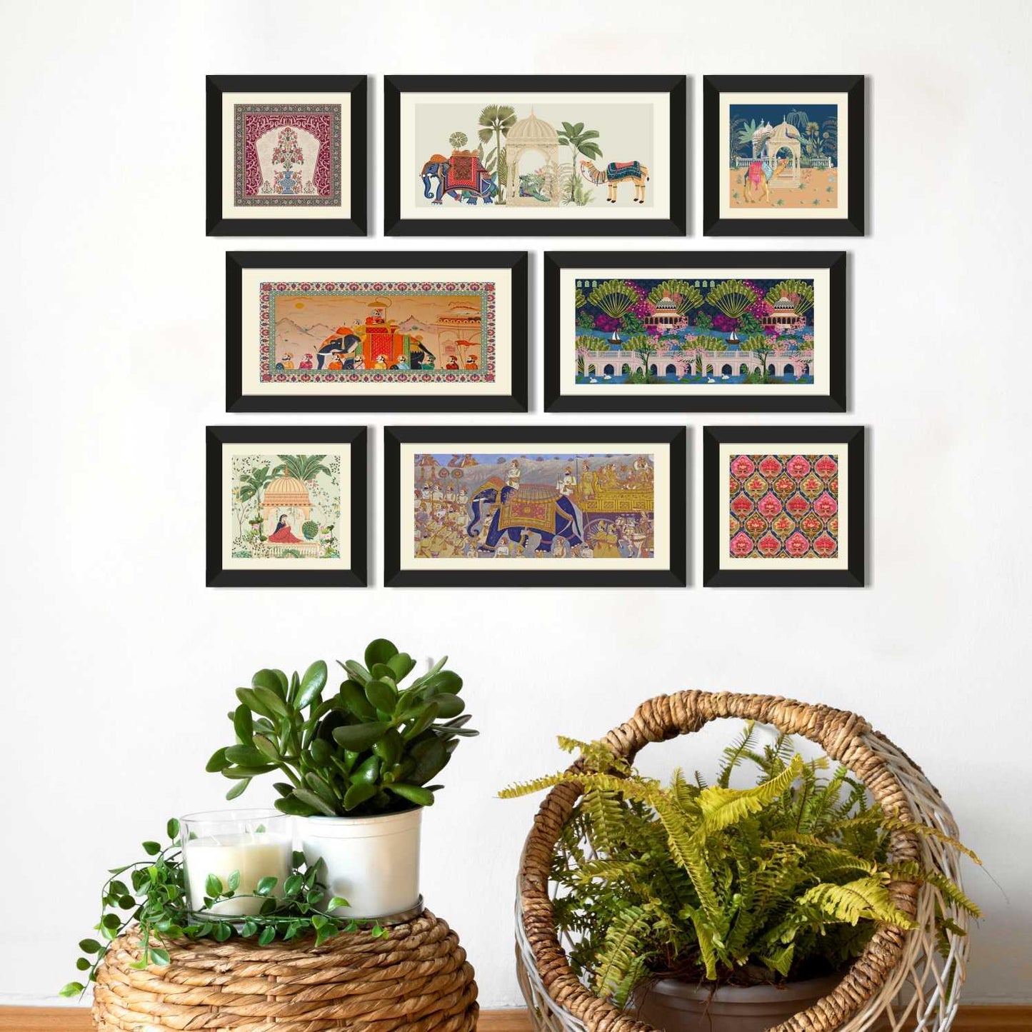 Indian Ethnic Mughal Painting Framed For Living Room
