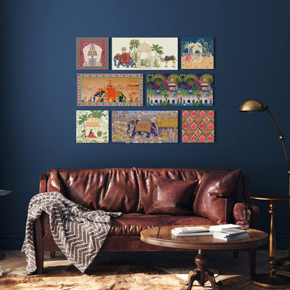 Ethnic Indian Canvas Painting Frame For Living Room and Hotel 